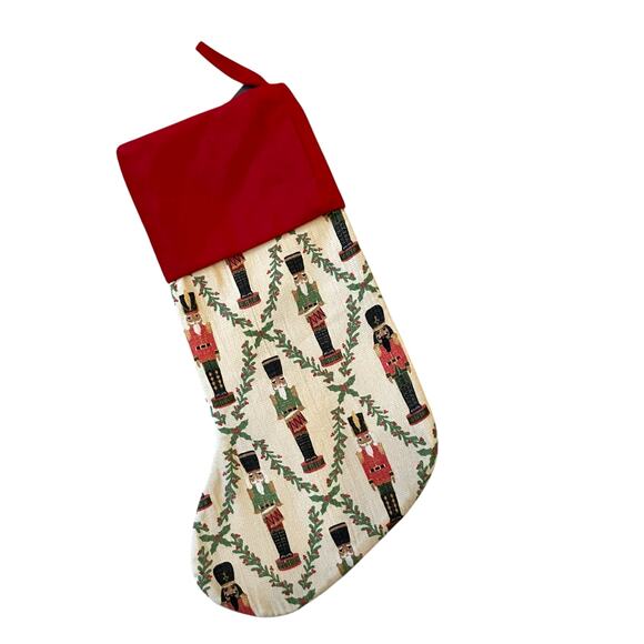 MARTHA STEWART Christmas Nutcrackers Stocking 22in Cotton Holiday Decor NEW - Picture 2 of 11